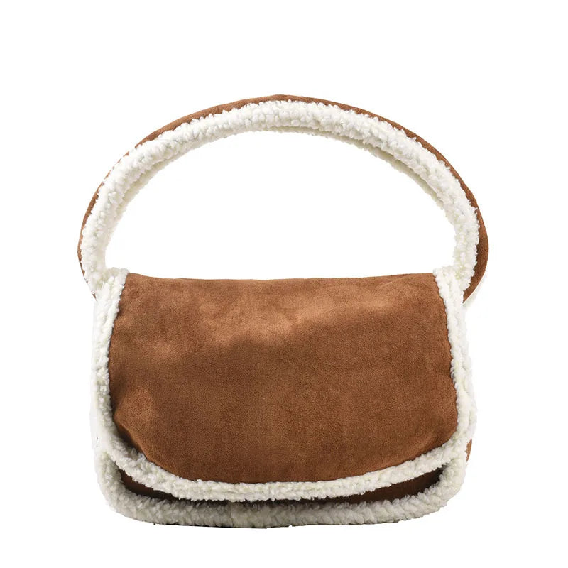Winter Plush Handbags Large Capacity Tote Shoulder Bags