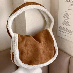 Winter Plush Handbags Large Capacity Tote Shoulder Bags
