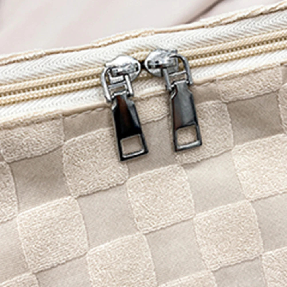 Women's Half Moon Waffle Plaid Messenger Bag