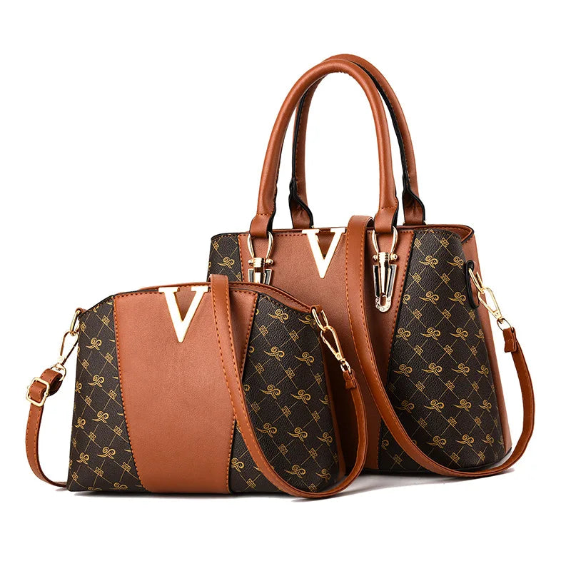 V-Shaped Shoulder Bag Soft PU Leather