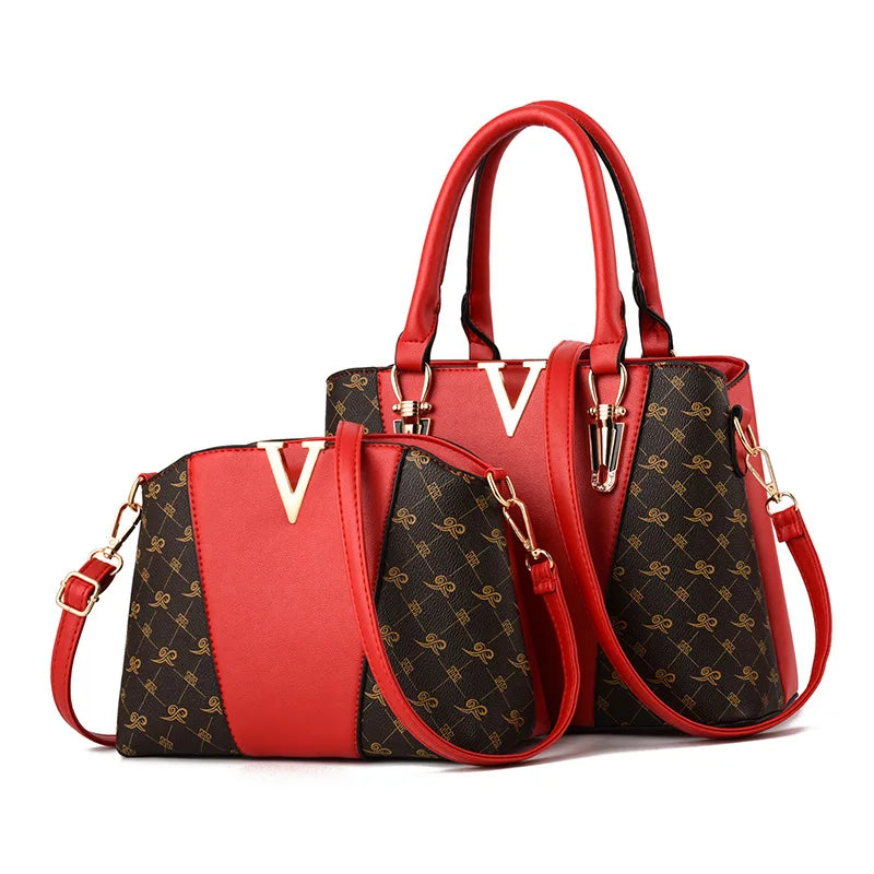 V-Shaped Shoulder Bag Soft PU Leather
