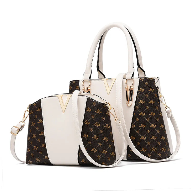 V-Shaped Shoulder Bag Soft PU Leather