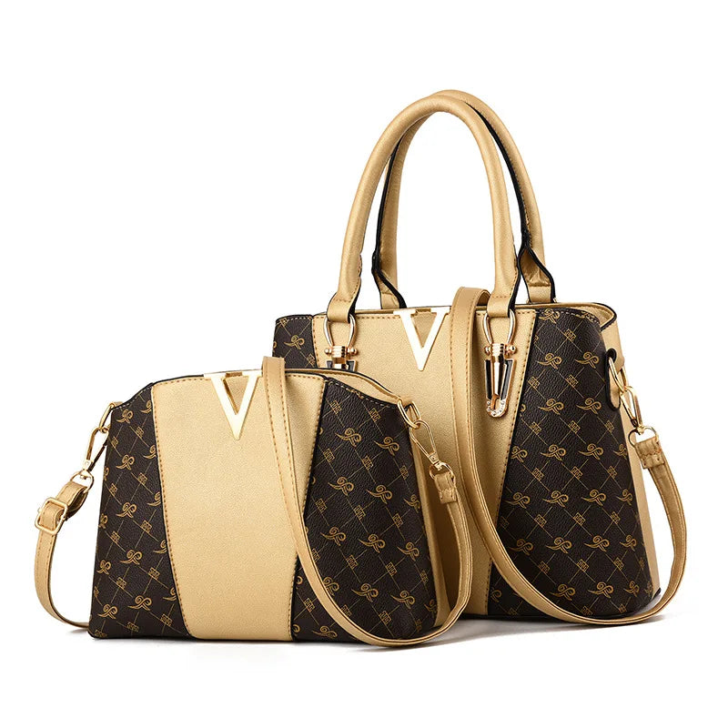 V-Shaped Shoulder Bag Soft PU Leather