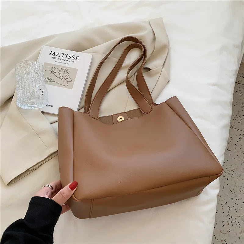 Women's Leather Shoulder Bag, Autumn Winter Tote