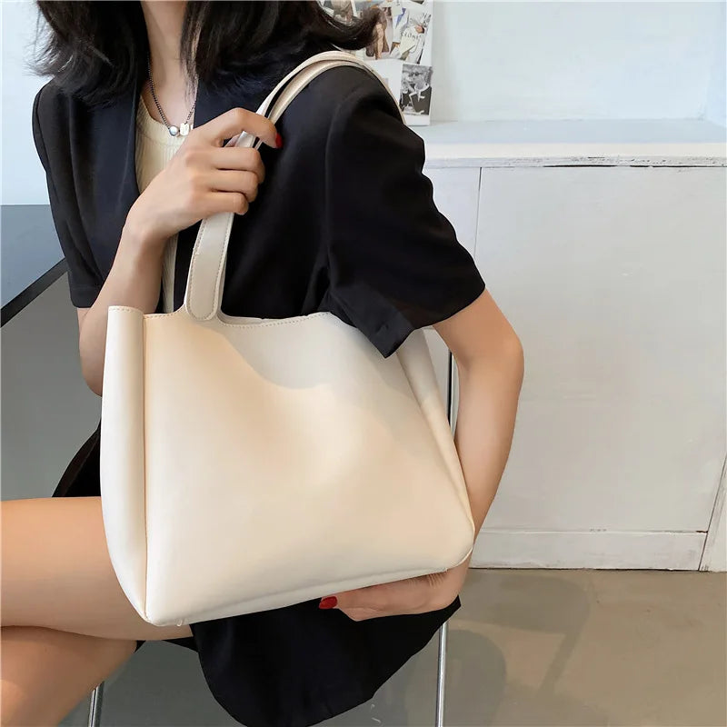 Women's Leather Shoulder Bag, Autumn Winter Tote