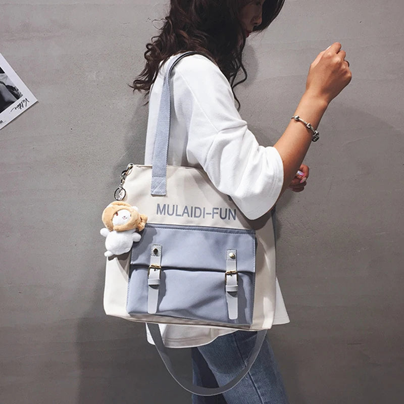 Women's Large Capacity Messenger Bag Harajuku Style Shoulder Bag