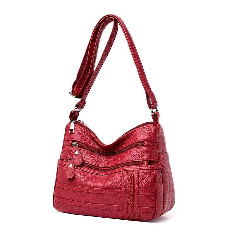 Women's Simple Leather Shoulder Bag