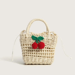 Straw Suction Bucket Shoulder Messenger Bag Handbag