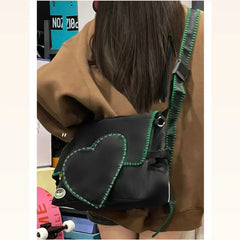 Harajuku Y2K Heart Techwear Crossbody Bag