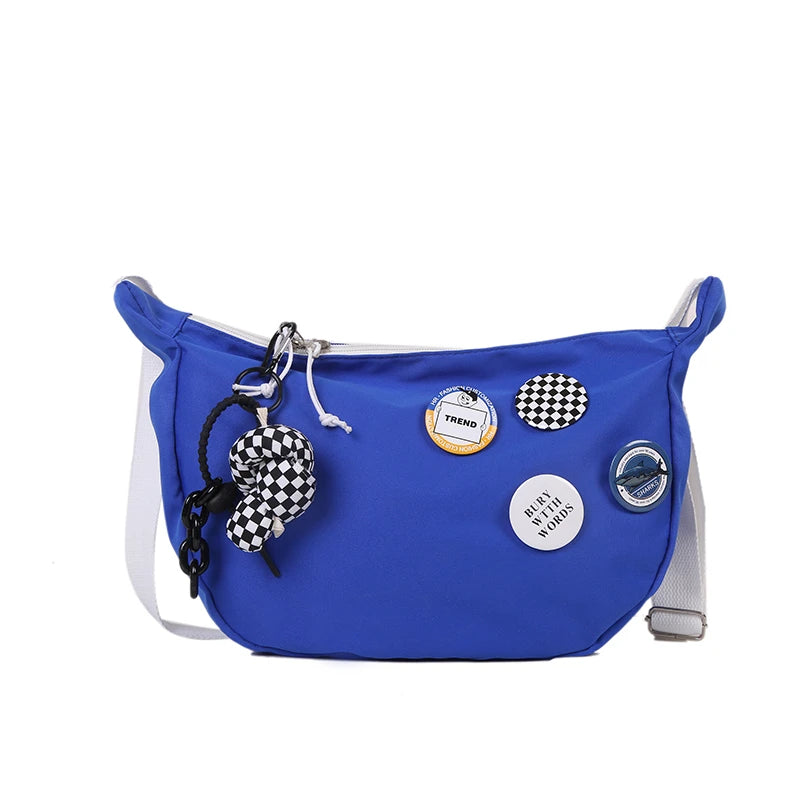 Women's Large Canvas Shoulder Bag Plaid Crossbody Messenger Bag
