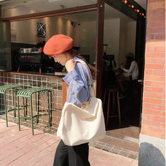 Large Capacity Canvas Messenger Bag- Foldable for Work, Shopping