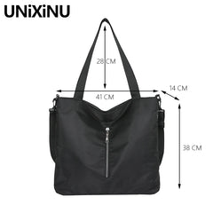 Large Capacity Nylon Tote Bag for Women Crossbody Handbag