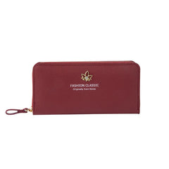 Women's Long Wallet Leaf Zipper Bag Large Capacity Hand-Held Foreskin Clip