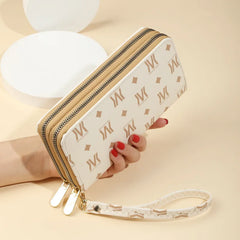 Women's Long Wallet Large Capacity Double Zipper Clutch Bag