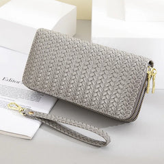 Patent Leather Double Zip Large Wallet Clutch Bag