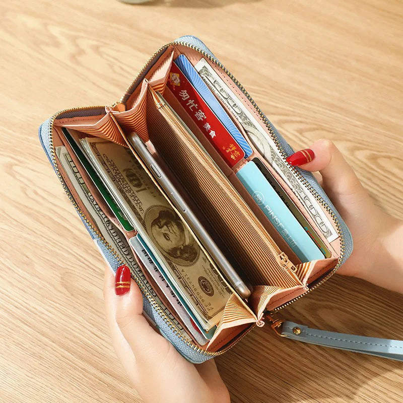 Women's Long Wallet Soft PU Leather Female Purses High Capacity