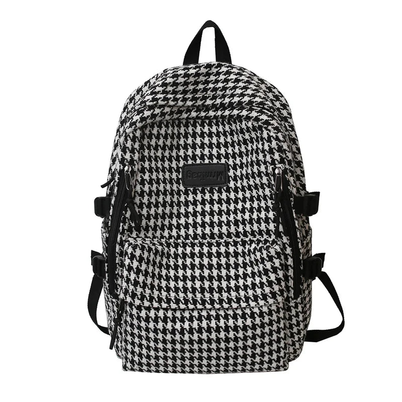 Women's Knit Backpack Ladies School Bag Large-capacity College Pattern