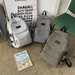 Women's Knit Backpack Ladies School Bag Large-capacity College Pattern