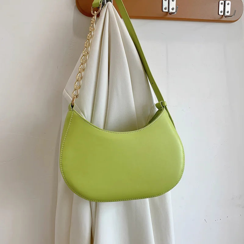 Women's Leather Shoulder Bag Chain Hobo Bag