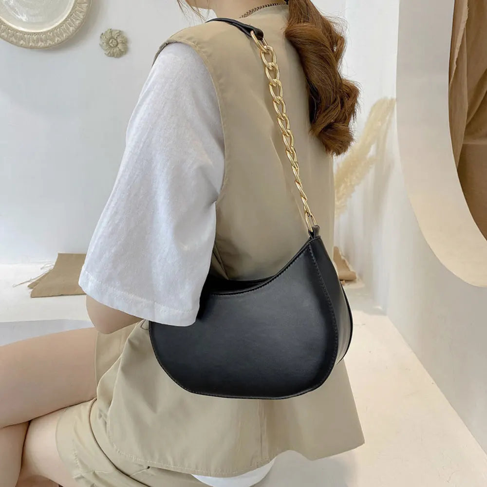 Women's Leather Shoulder Bag Chain Hobo Bag