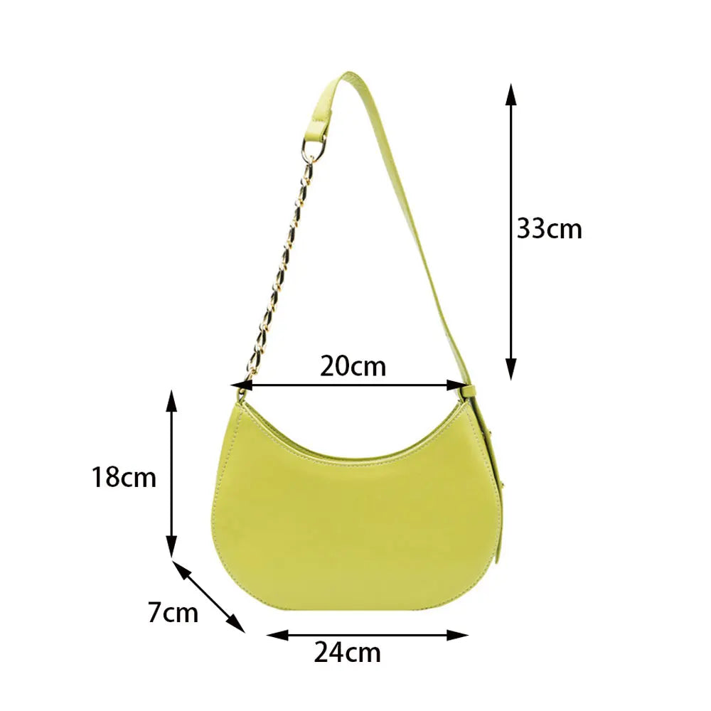 Women's Leather Shoulder Bag Chain Hobo Bag