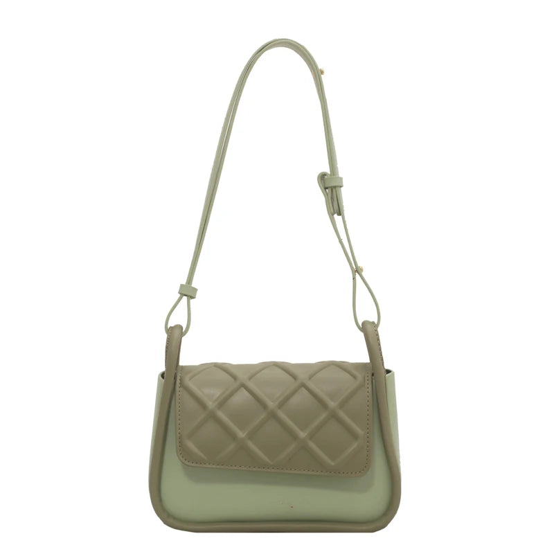 Women's PU Leather Crossbody Bag Square Shoulder Bag Yellow Khaki