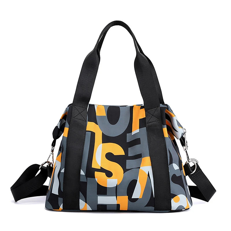 Women's Messenger Bags Nylon Shoulder Totes Letter Printed Handbag