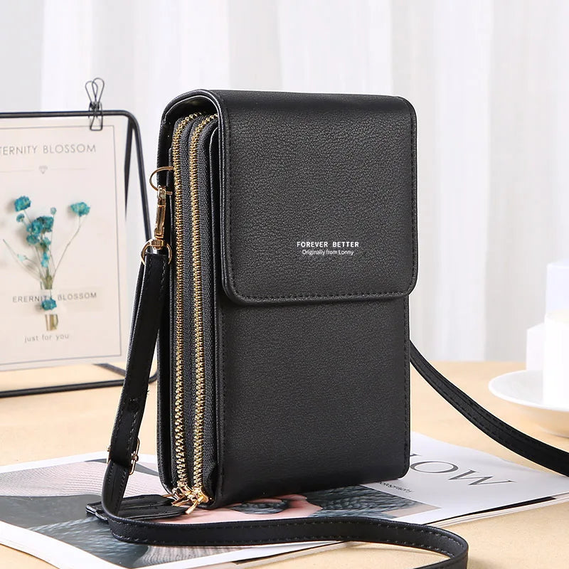 Women's Mini Crossbody Phone Bag Wallets Leather Touch Screen Cell Phone Purse