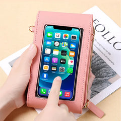 Women's Mini Crossbody Phone Bag Wallets Leather Touch Screen Cell Phone Purse