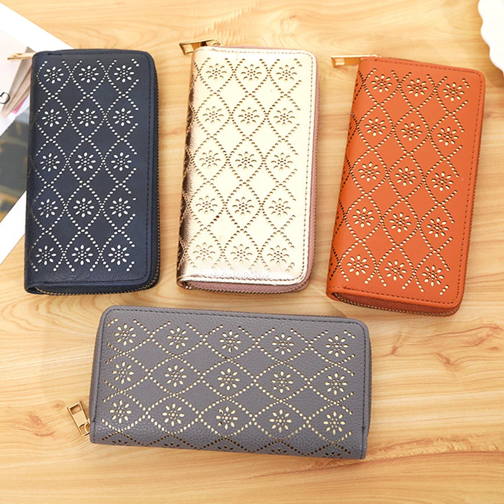 Women's Hollow Zipper Handbag Long Wallet