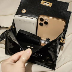 Solid Printing Leather Shoulder Bag for Women Small Diagonal Crossbody