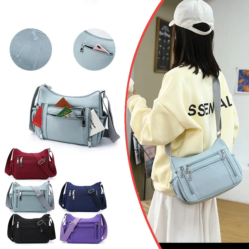 Women's Nylon Messenger Bags Small Ladies Handbag Travel Casual Tote Shoulder