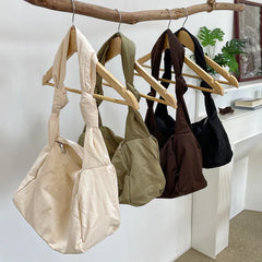Women's Nylon Totes Shoulder Bags Solid Messenger Handbags Big Capacity