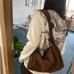 Women's Nylon Totes Shoulder Bags Solid Messenger Handbags Big Capacity