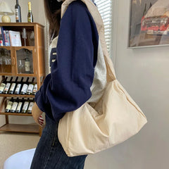 Women's Nylon Totes Shoulder Bags Solid Messenger Handbags Big Capacity