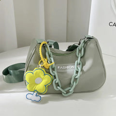 Women's Nylon Flower Shoulder Bag Hand Bags