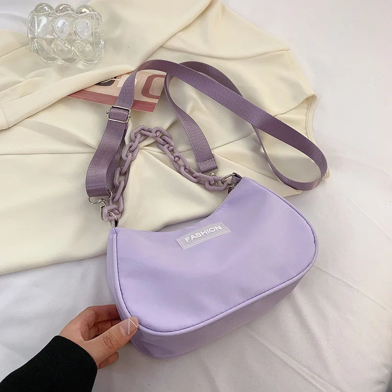Women's Nylon Flower Shoulder Bag Hand Bags