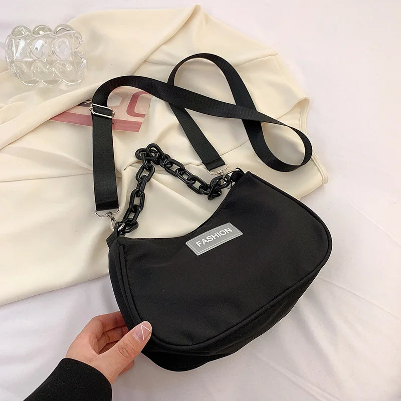 Women's Nylon Flower Shoulder Bag Hand Bags