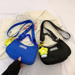 Women's Nylon Flower Shoulder Bag Hand Bags