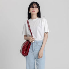 Women's Double Strap PU Crossbody Bag Large Capacity Tote Shopping Bag