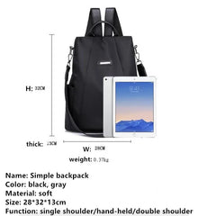 Women's Anti-theft Travel Backpack Casual Shoulder Bag Schoolbag