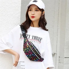 Women's Printed Waist Bag Fanny Pack Colorful Girls Bum Bag