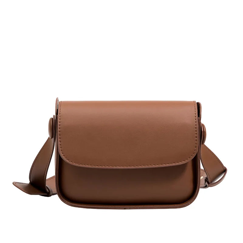 Women's Pu Flap Crossbody Bag Solid Magnetic Clasp Armpit Shoulder Bag