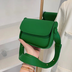 Women's Pu Flap Crossbody Bag Solid Magnetic Clasp Armpit Shoulder Bag