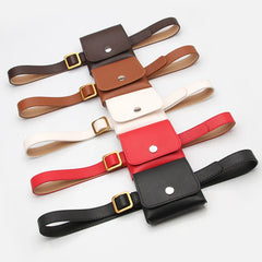 Women's Pure Leather Waist Bag PU Messenger Shoulder Chest Pochete
