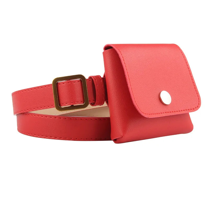 Women's Pure Leather Waist Bag PU Messenger Shoulder Chest Pochete