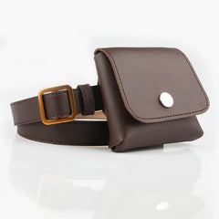 Women's Pure Leather Waist Bag PU Messenger Shoulder Chest Pochete