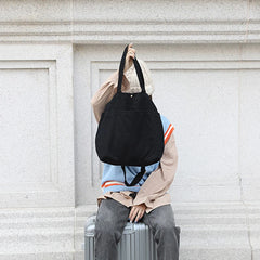 Canvas School Messenger Bag Large Capacity Casual Shoulder Handbag for Women