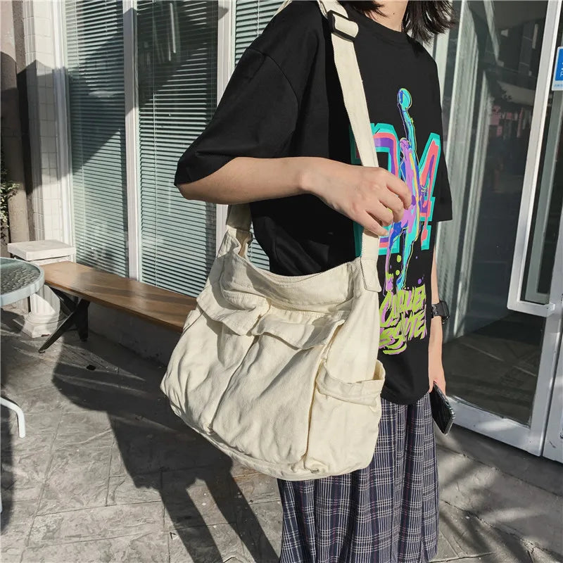 Women's Messenger Bag Shoulder Handbag Casual Canvas Large Capacity