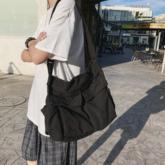 Canvas School Messenger Bag Large Capacity Shoulder Handbag